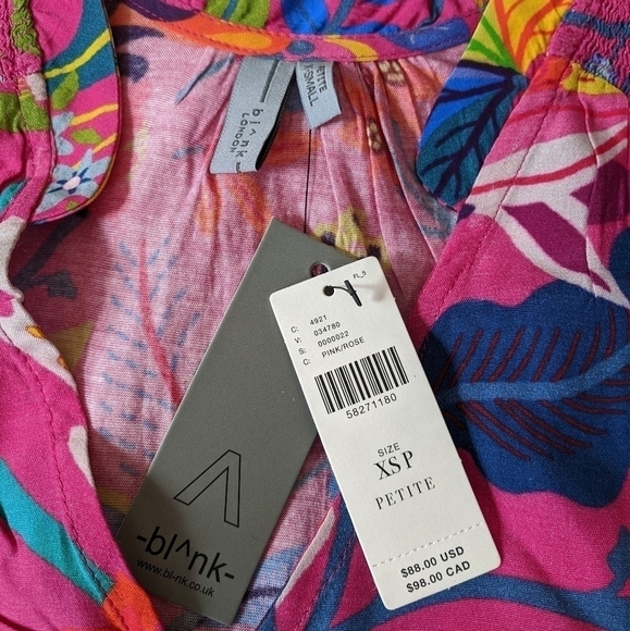 ANTHROPOLOGIE bl nk averio tropical print ruffled tank blouse - Picture 5 of 8